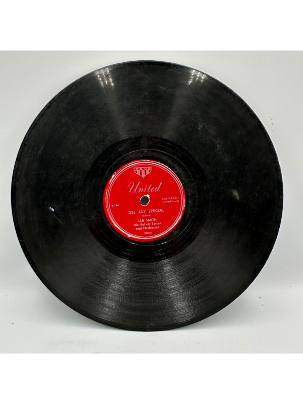 Tab Smith His Velvet Tenor & Fabulous Alto 78 RPM Vinyl Dee Jay Special/United